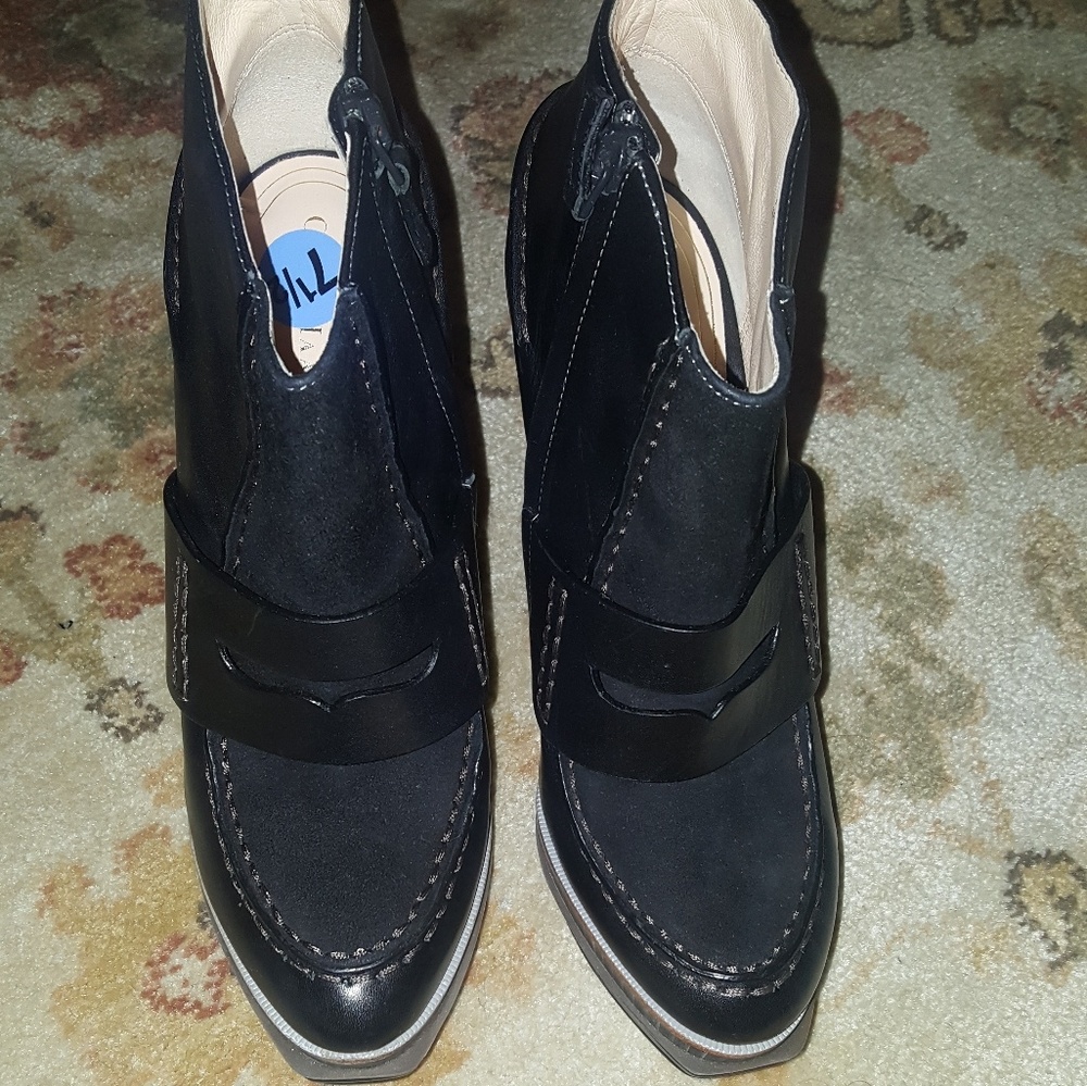 Brand New Cole Hann leather and suede ankle boots.